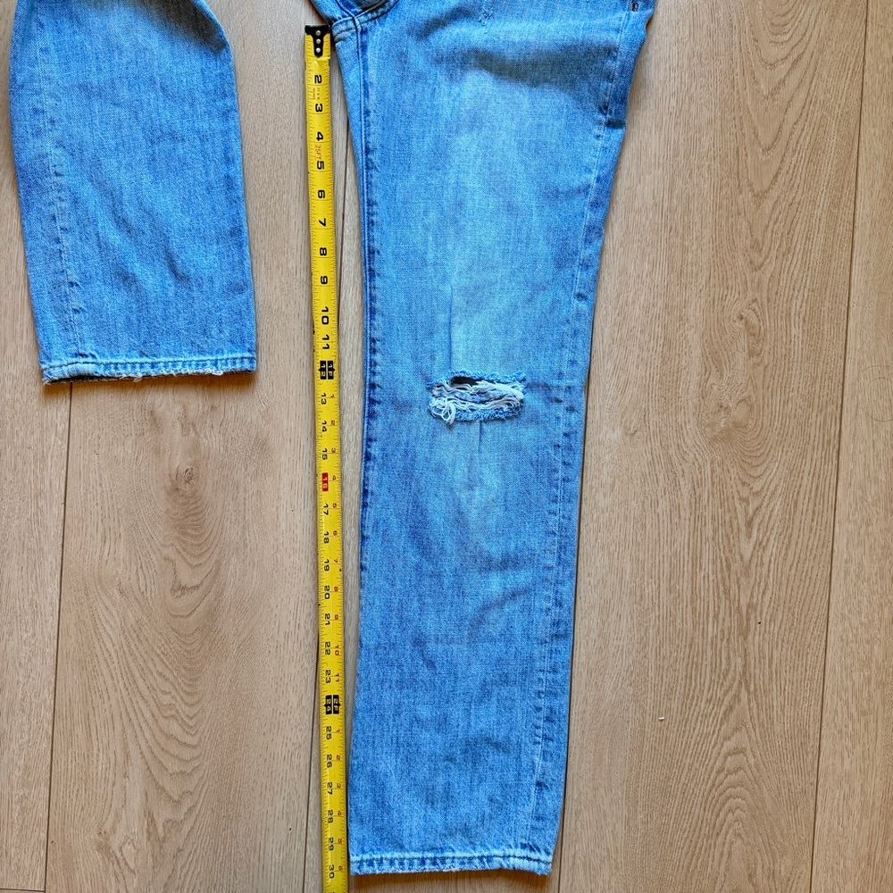 Pistola Light Blue Distressed lightweight Straight leg High Rise Jeans size 25 - Picture 10 of 12